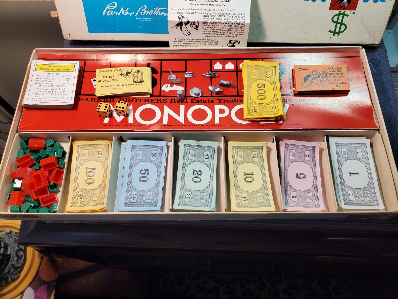3 Vtg 1950’s & 60’s Parker Bros. Board Games. Monopoly, Sorry, Risk. With Instr.
