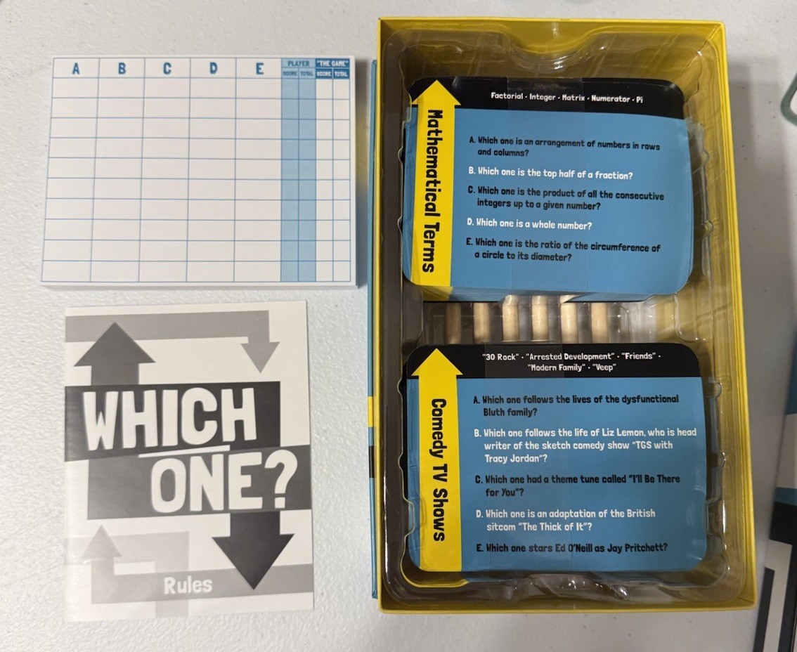 WHICH ONE? Q&A Matching Game by Ginger Fox-Play Solo or With Others-New-Open Box