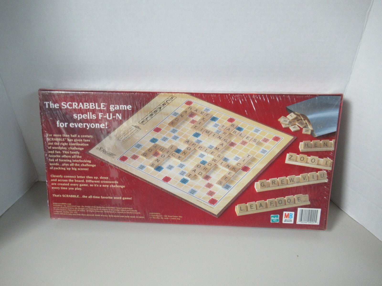 Scrabble 1999 Crossword Game by Hasbro and Milton Bradley NEW Wooden Tiles