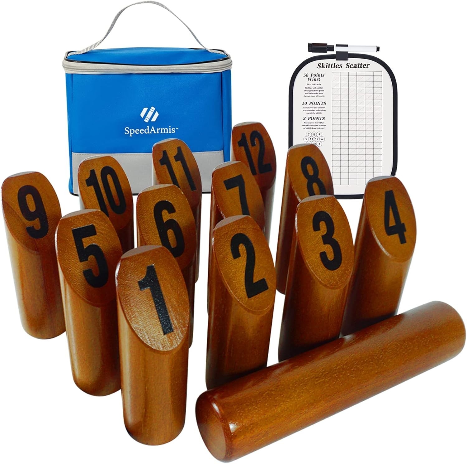 Wooden Tossing Game Set with Scoreboard & Case for Adults Teens Outdoor