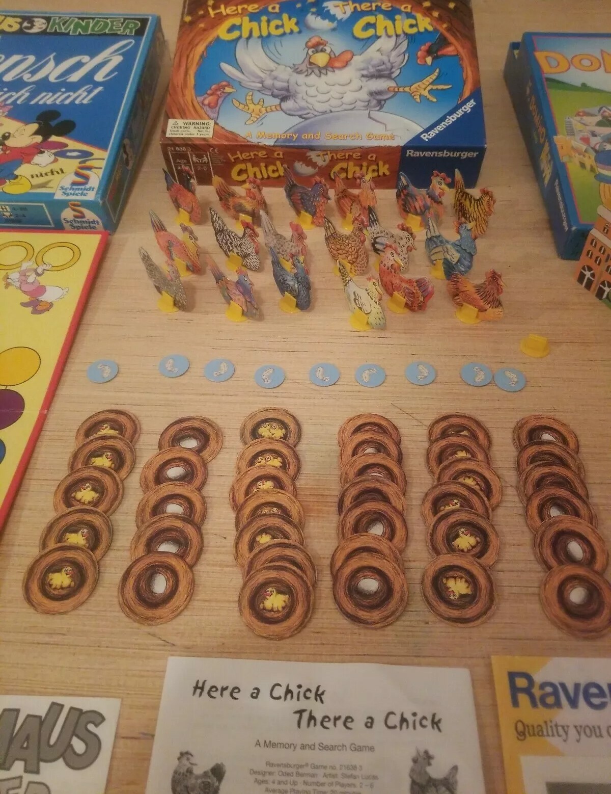 Vtg Board Game Lot 3 Ravensburger Schmidt Spiele Disney Mickey Mouse Domino Land