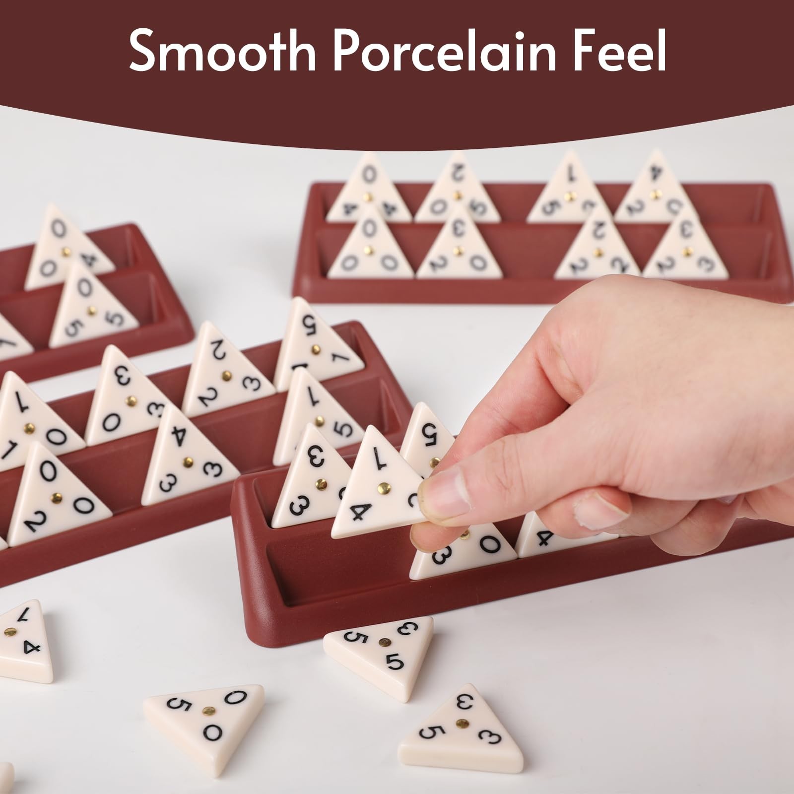 Premium Quality Triangle Domino Game Set with 56 Triangular Domino Tiles, Inc…