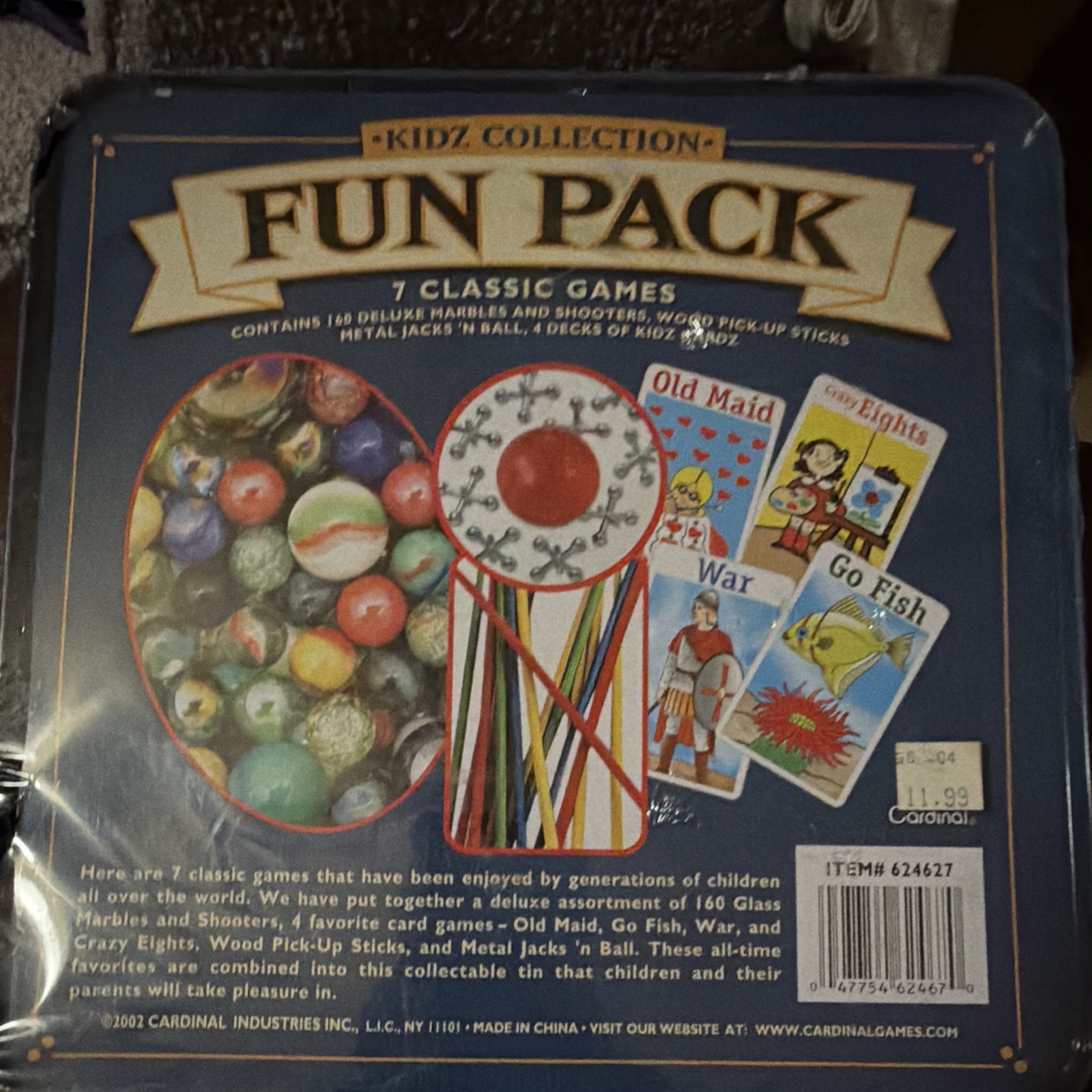Cardinal Kidz Collection Fun Pack Tin 7 Classic Games Set Ages 5+ (2002)