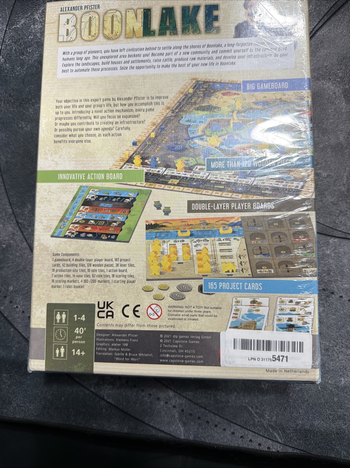Boonlake Board Game, Alexander Pfister, Capstone Games. NEW Damaged Box.