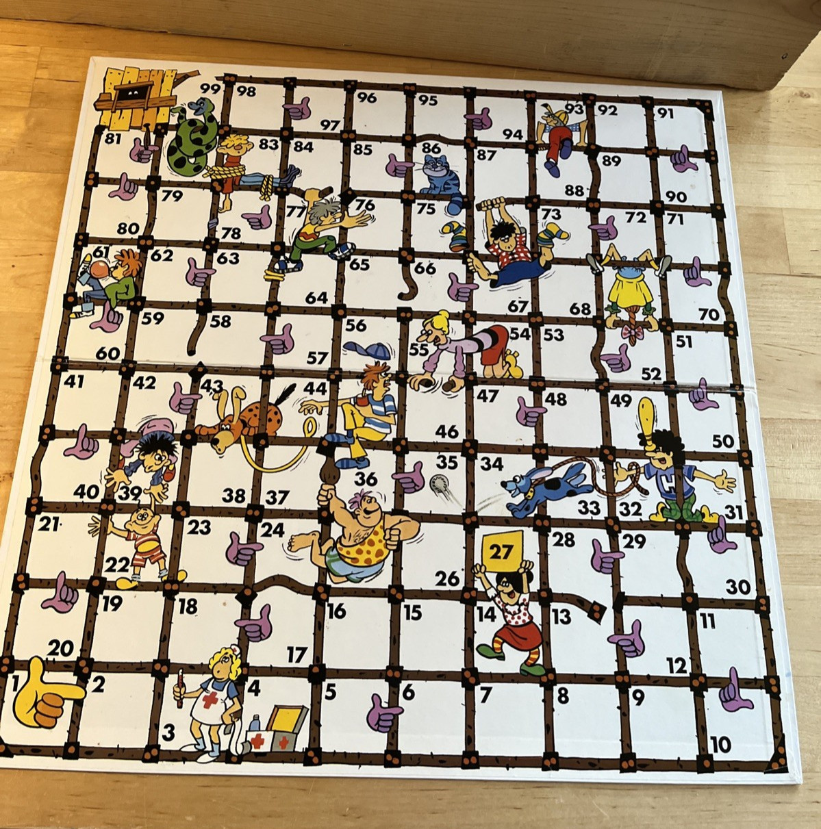 Schmidt Spiele Rauf & Runter 80′ Vintage- Shoots and Ladders Game- not complete