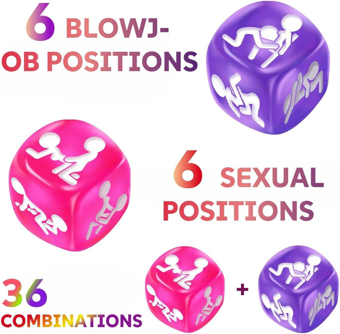 2Pcs Sex Position Dice,Sex Dice Set for Couple,Foreplaying Tools for Couples,Fun