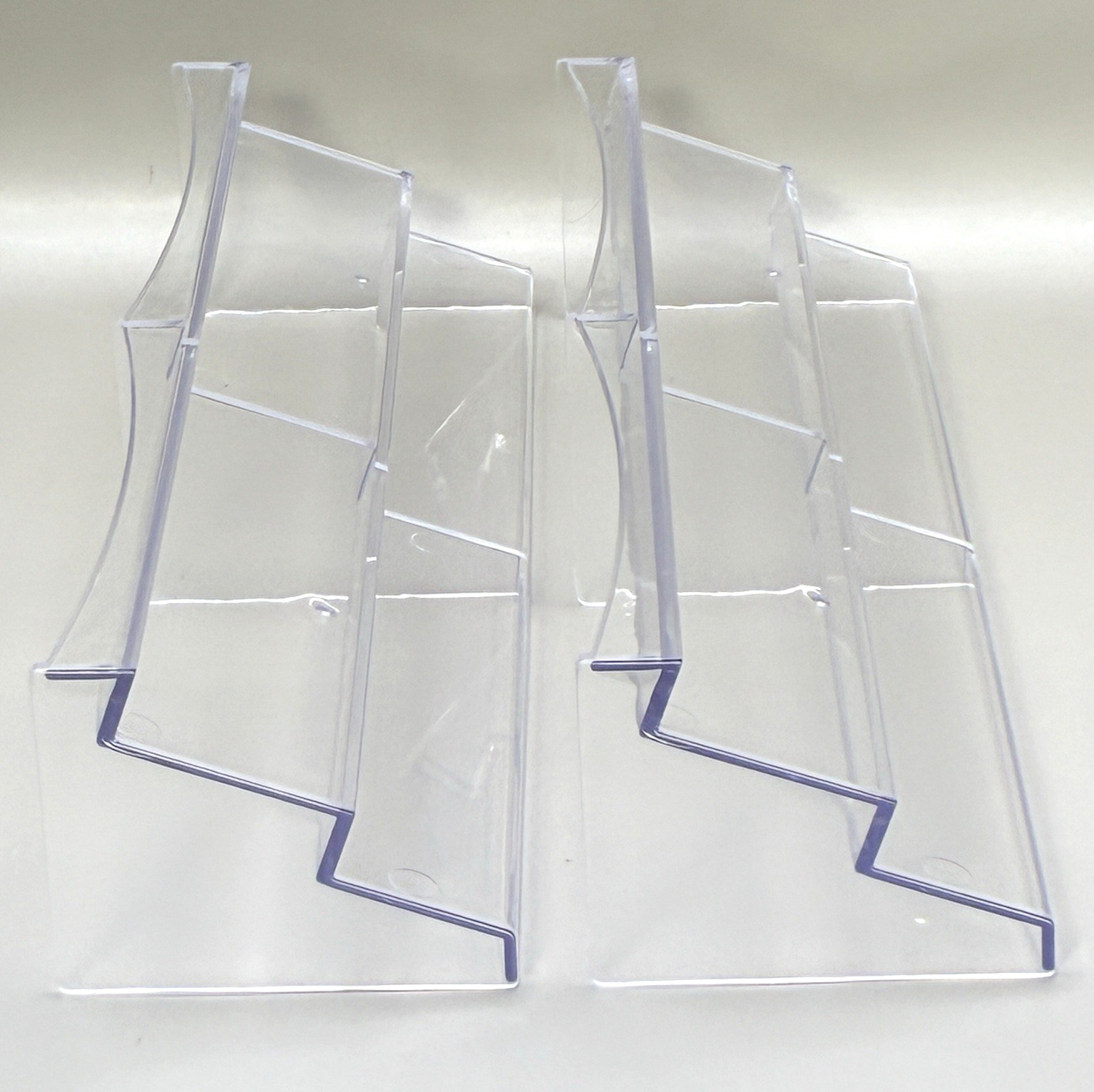 Rummy Mah Jong Tile Holder Set of 4 Clear Acrylic Trays Domino Racks NEW IN BOX