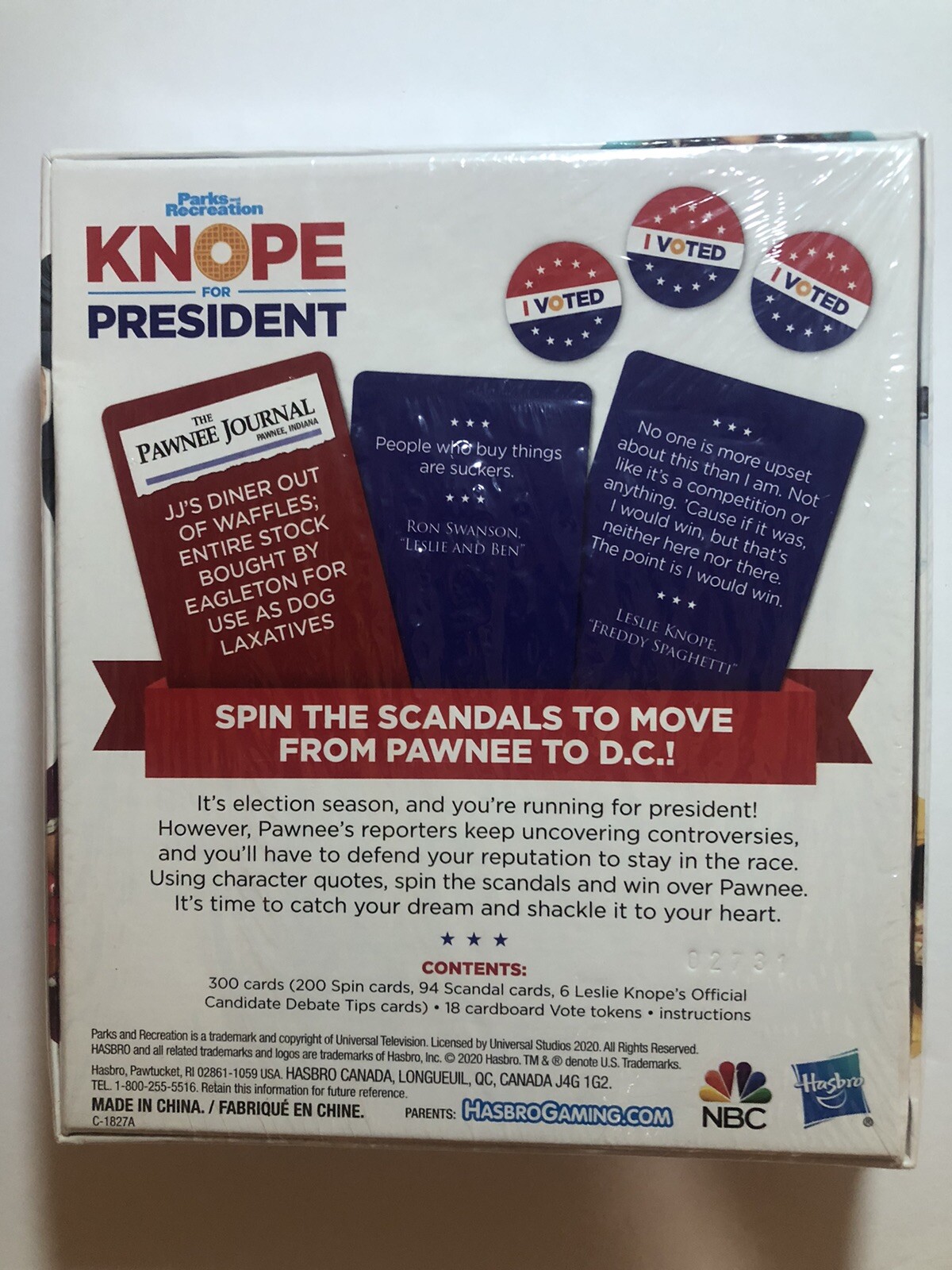 Knope For President Party Card Game for Ages 14 and Up