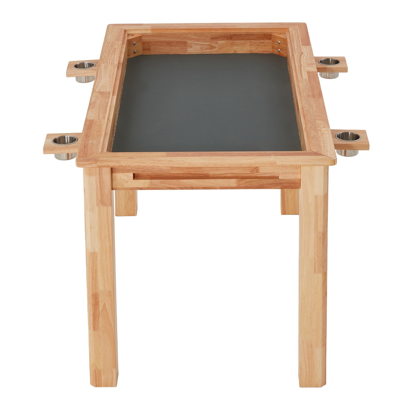 Oak Board Game Table with Removable Table Top, 52″ x 29″ Area, Leather Playmat