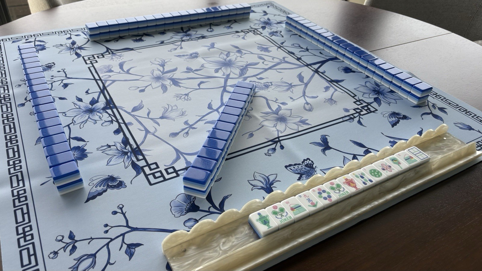 New Blue Pickleball American Mahjong Engraved/Acrylic Tiles + Bag + Free Ship