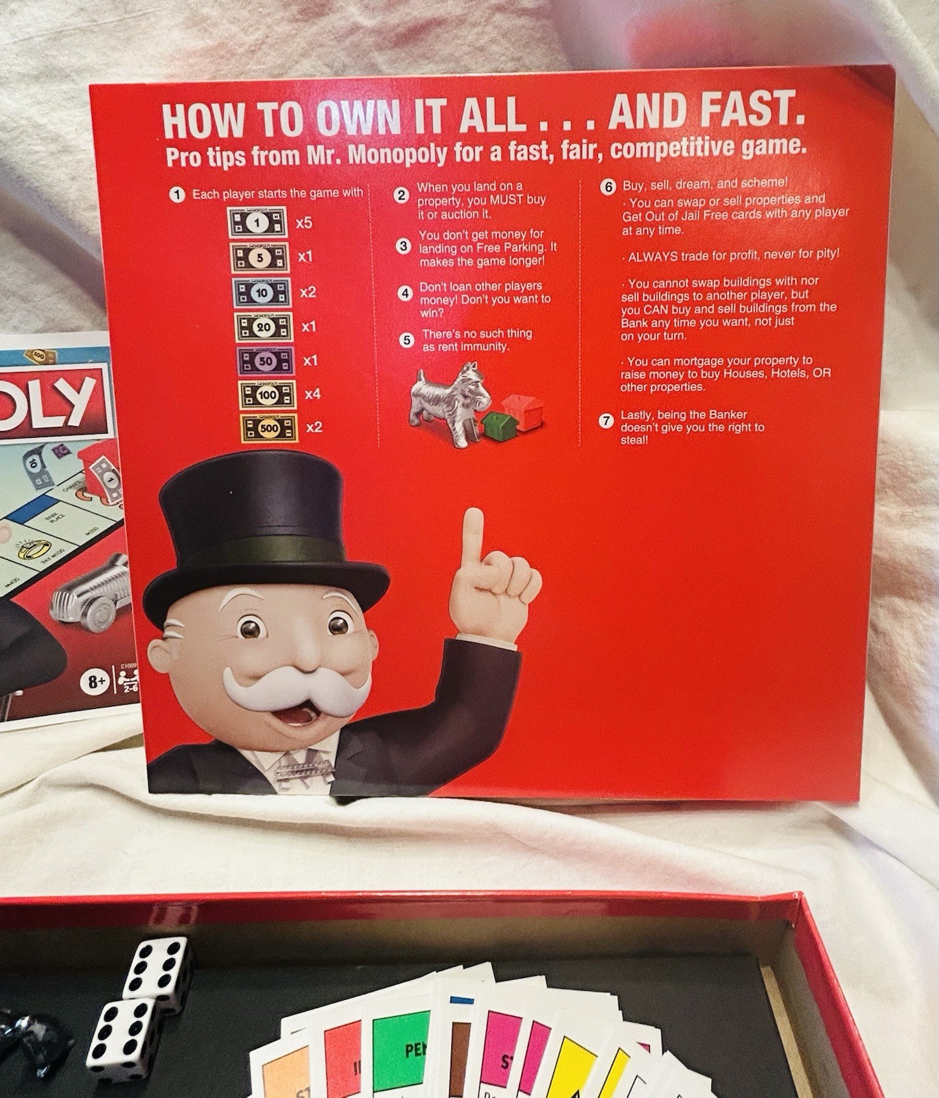 Monopoly Classic Board Game Hasbro Family Night 2-6 Players Ages 8+ Open Box Set