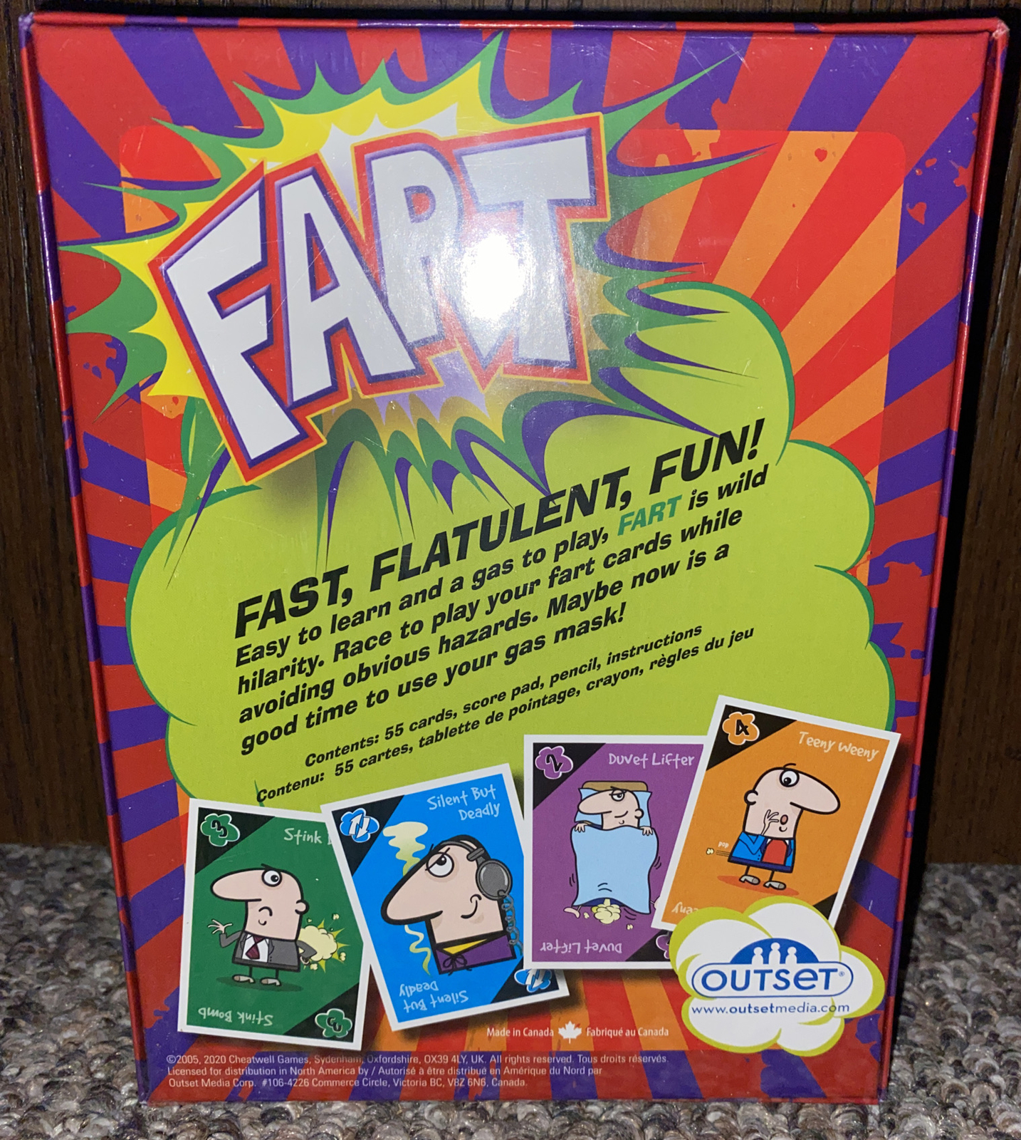NEW Fart: the Explosive Card Game! (Outset, 2020)- 3+ players, 8 years and up