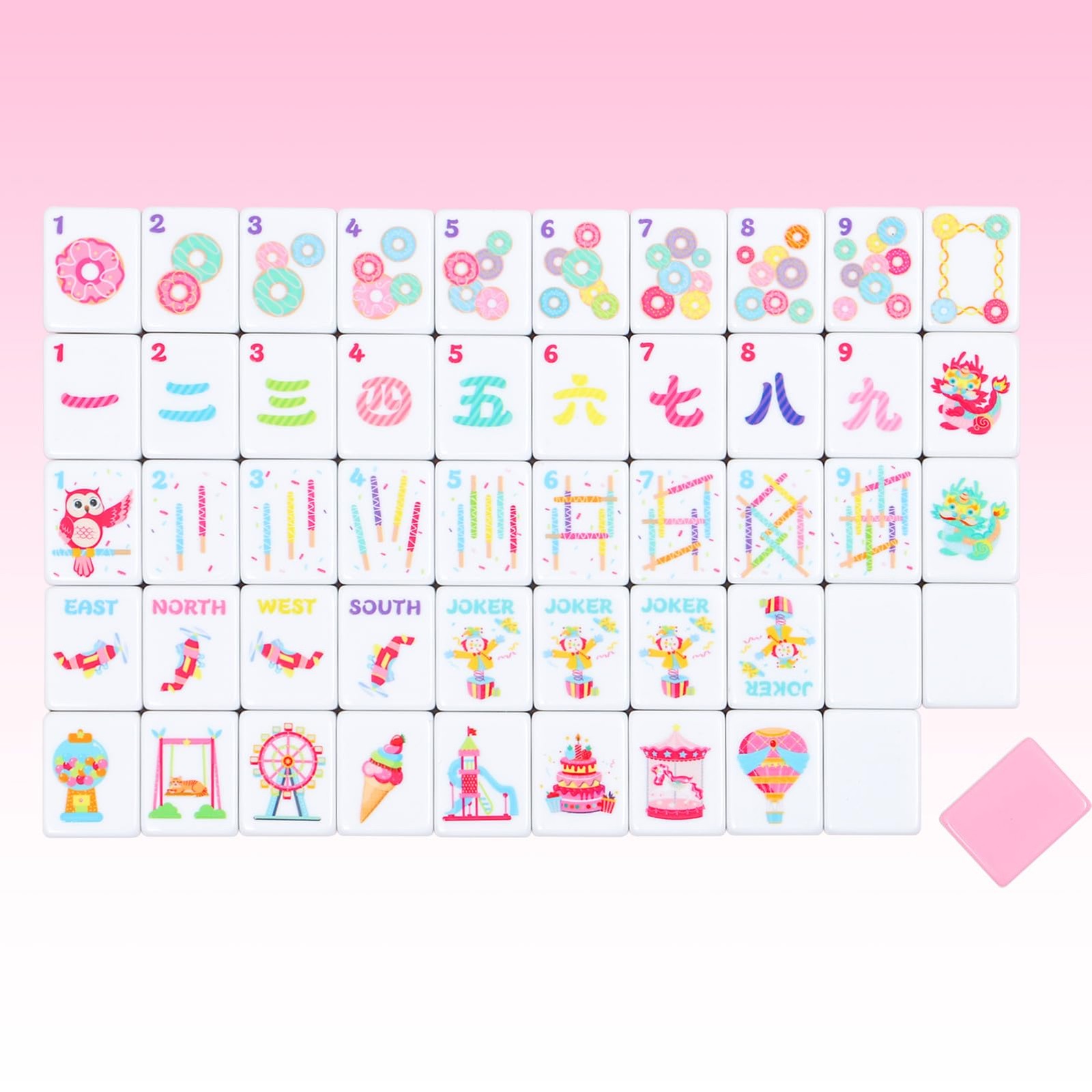 Mahjong Game Set 160 Tiles Pink American Printed Carrying Bag Trove Accessories