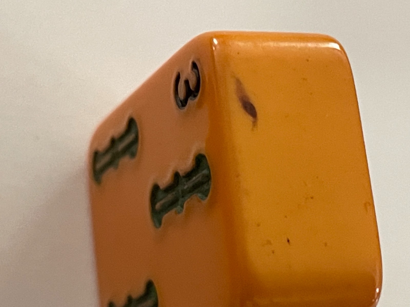 Vintage Mah Jong Butterscotch Bakelite Tiles Lot of 4 ( 3 of Bams Tile)