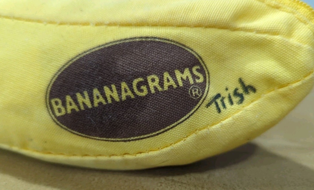 Bananagrams Crossword Family Fun Game Word Play Tiles in Banana Bag, Complete