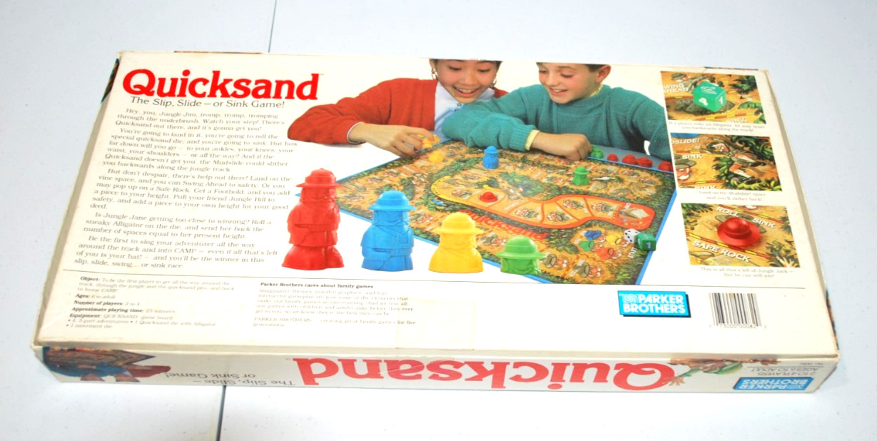 Quicksand The Board Game 100% COMPLETE Parker Brothers 1989 Slip, Slide or Sink!