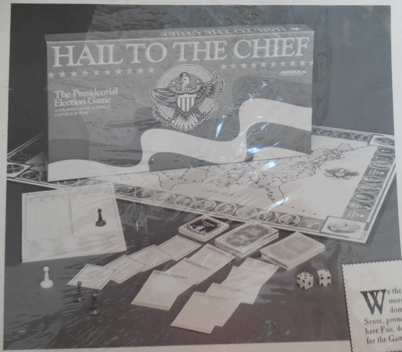 NEW/SEALED Vntg 1987 Aristoplay “Hail to the Chief” Presidential Election Game