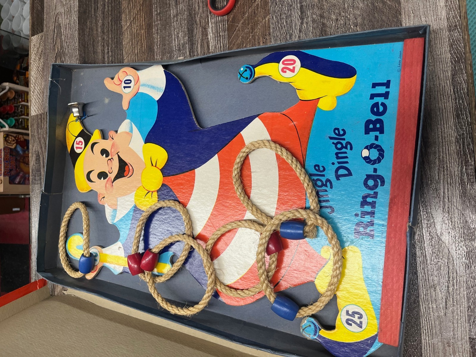 Vintage 1955 Jingle Dingle Ring O Bell Ring Toss Harett-GILMAR Game Complete