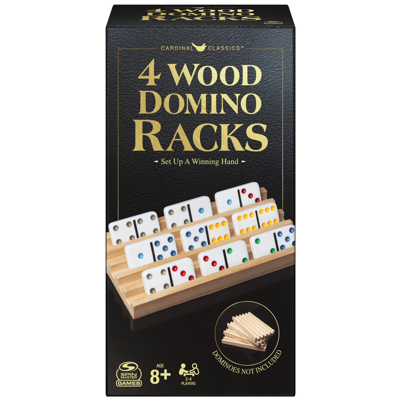 Spin Master Games, Wooden Domino Racks, Set of 4 Trays for Mexican Train Domi…