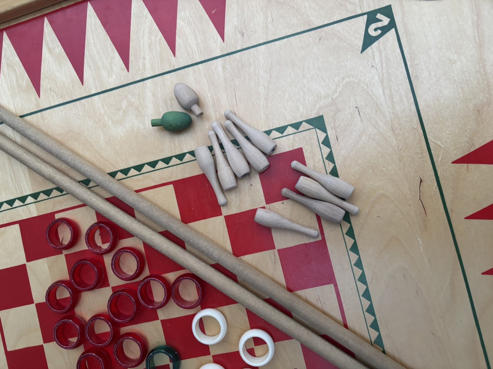 Vintage Merdel Carrom Game Board 100% Complete w/ Original Box, Rules + 46 Parts