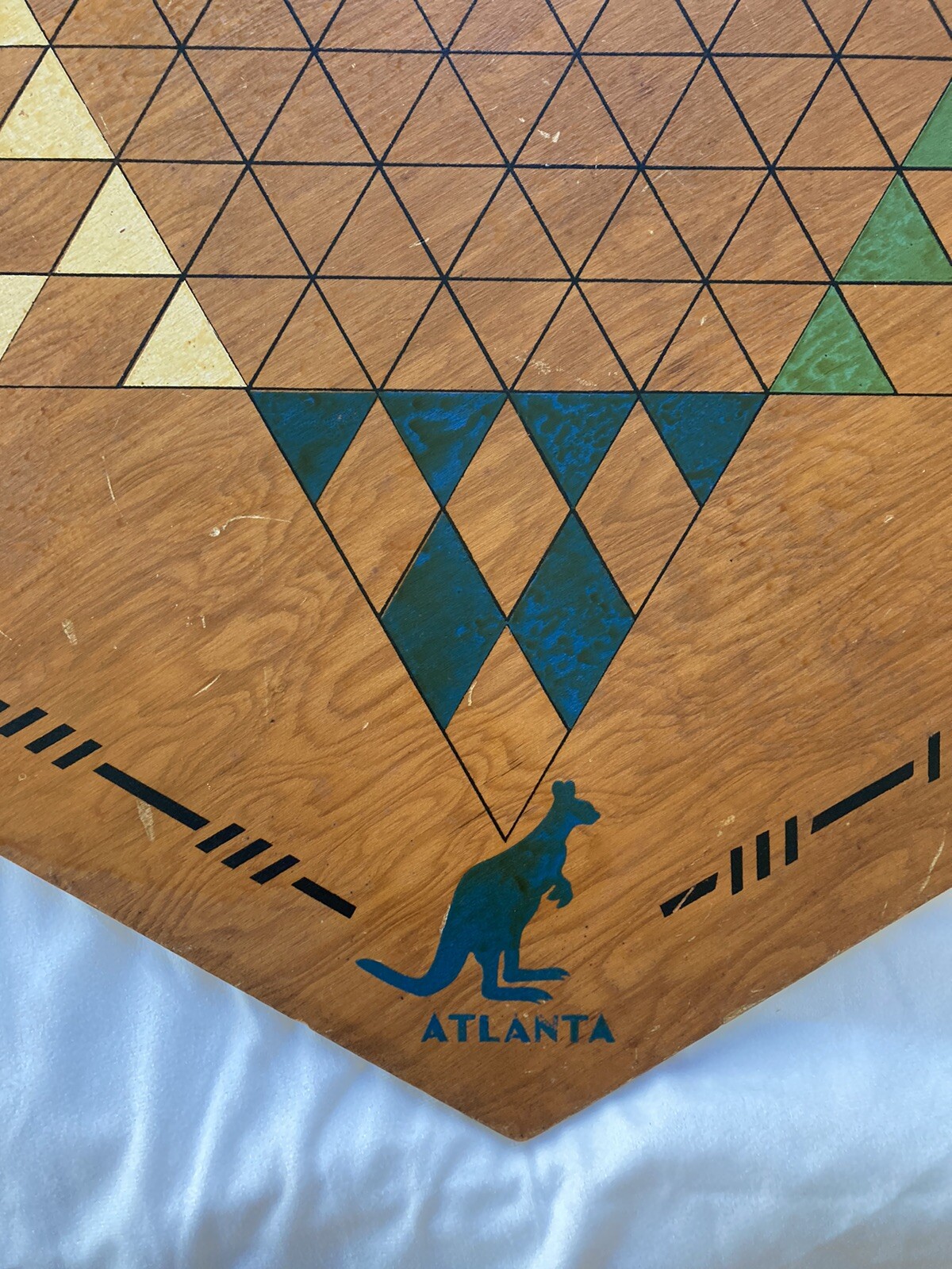 RARE VTG 1937 Large Chinese Checkers Wood Board Wall Art by Kontinental Kangaroo