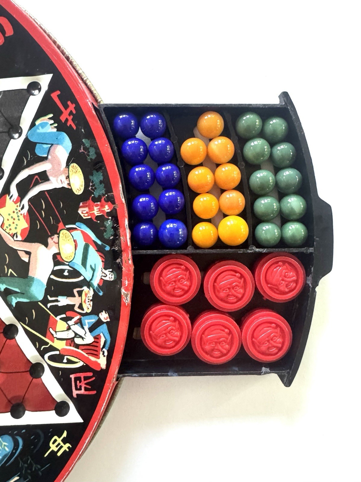 Vtg Chinese Checkers Game Pixie All Metal Game Board Steven Mfg Co RARE!