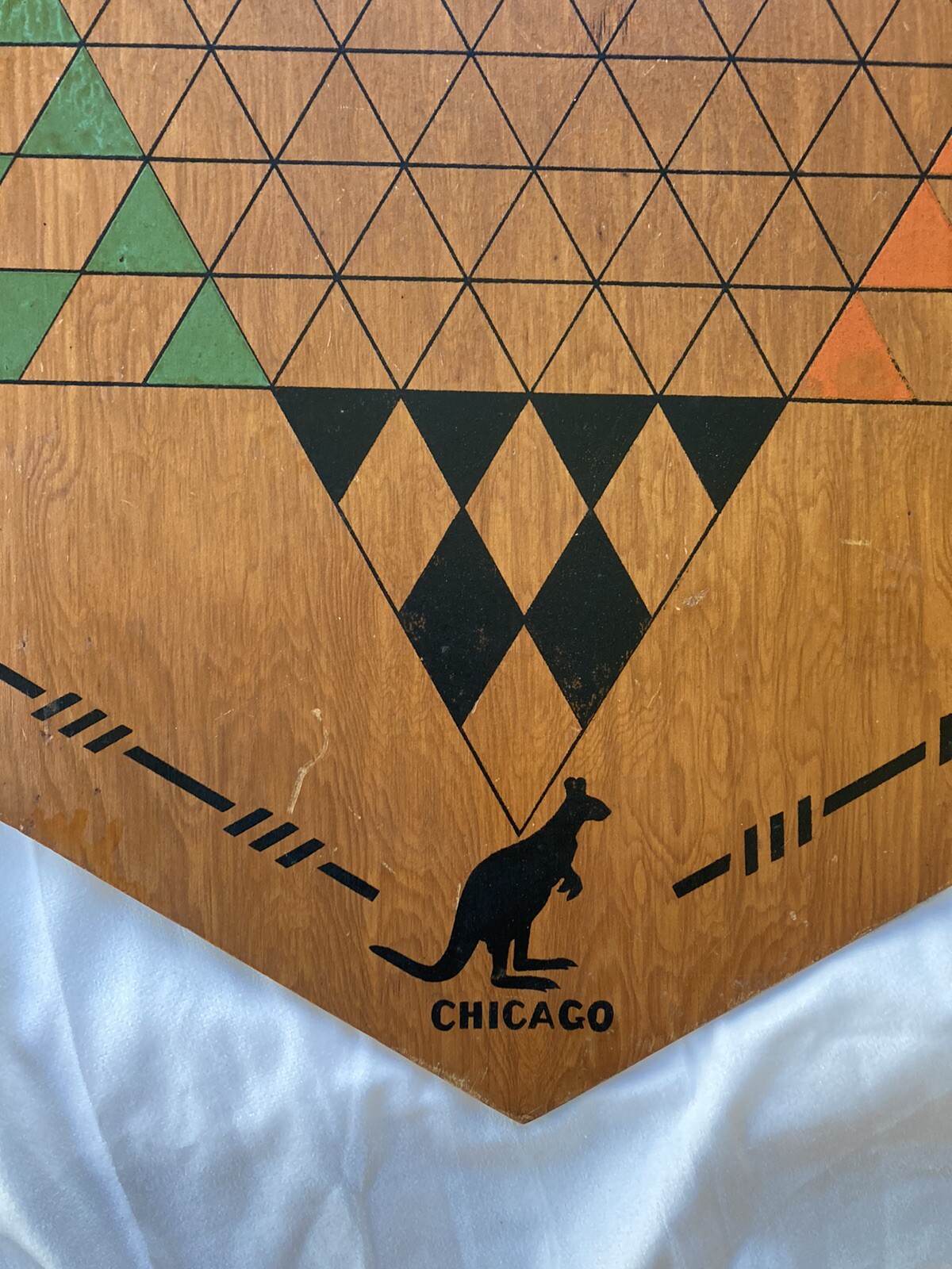 RARE VTG 1937 Large Chinese Checkers Wood Board Wall Art by Kontinental Kangaroo
