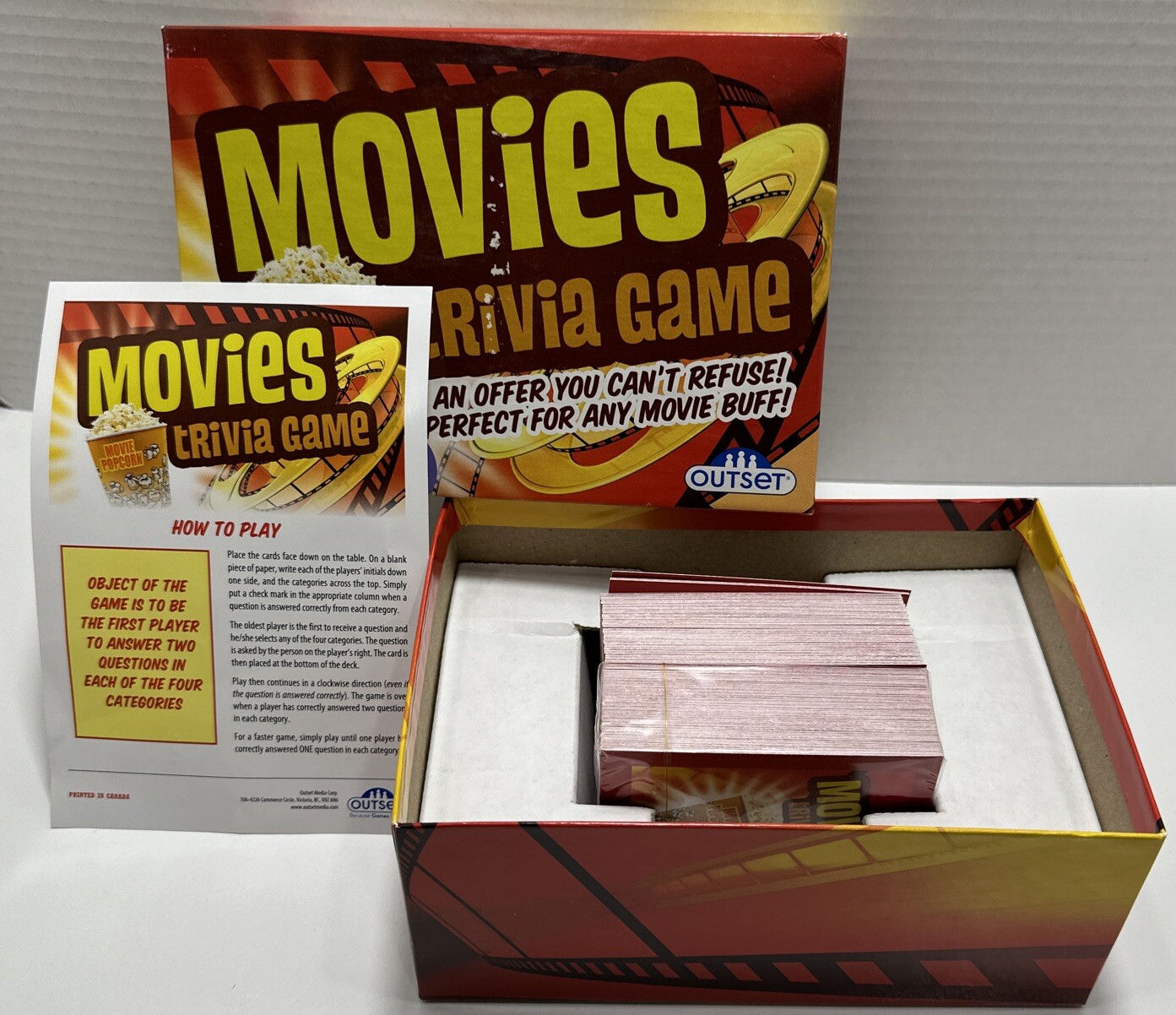 Movies Trivia Game Outset Adult Party Game Verified Complete