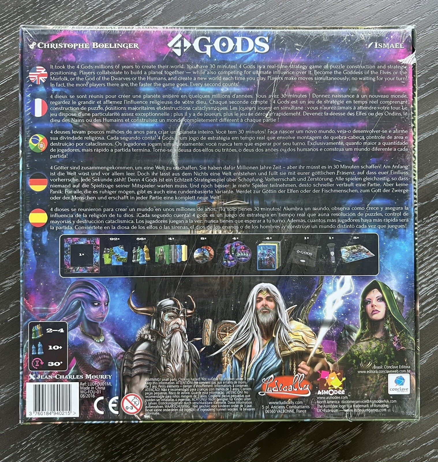 4 Gods Board Game by Christophe Boelinger 2016 Ludically, New and Sealed
