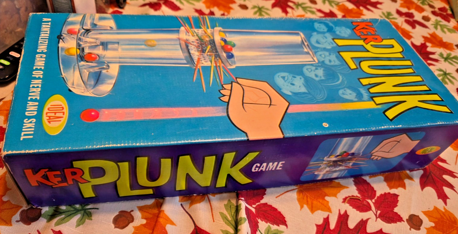 Vintage 1967 KerPlunk Game Ideal Complete in Box /Marbles Nice condition
