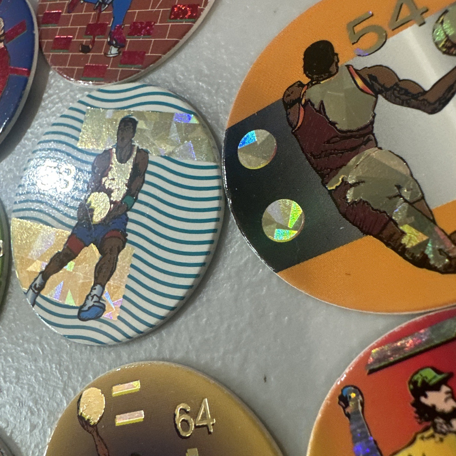 Lot Of 38 Sports Pogs Non Branded Milk Caps Doubles Will Be Red 90’s Vintage