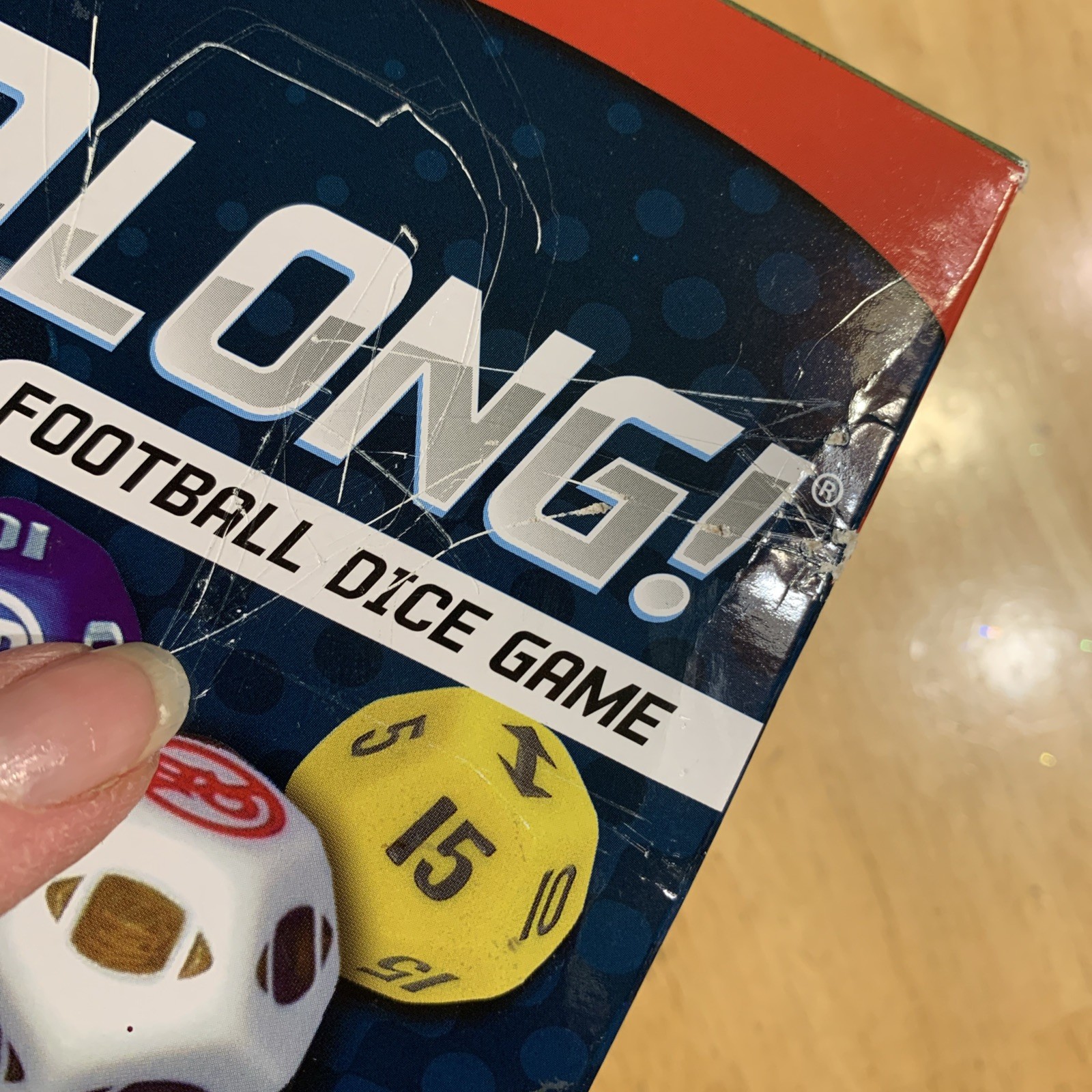 GO LONG! Football Dice Game Zobmondo!! Travel Bag, 8 Dice, Score Cards, Rules