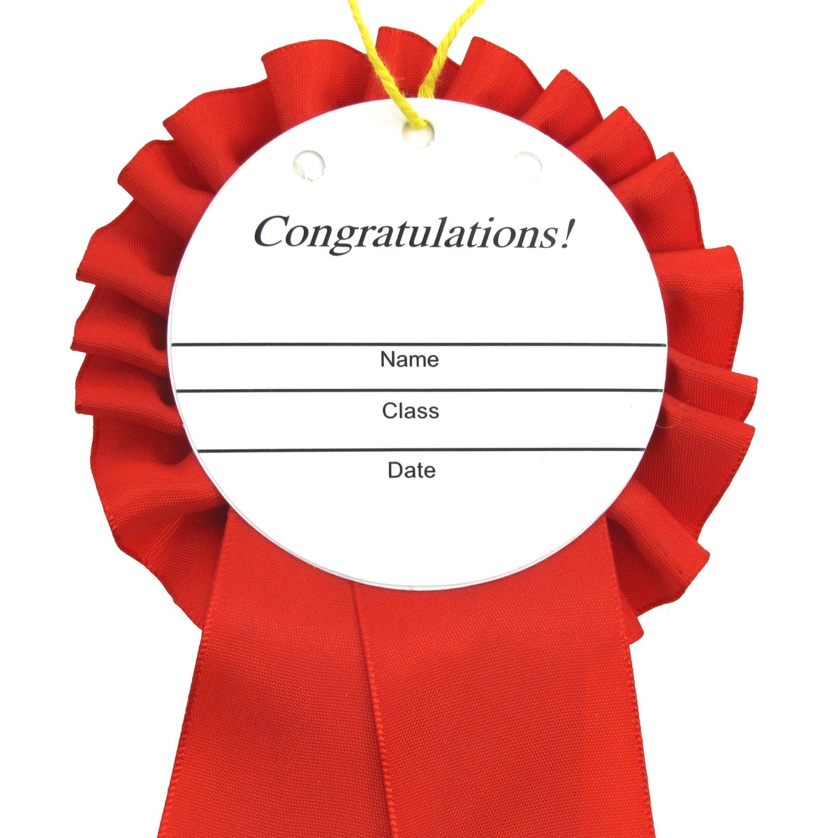 Deluxe Red 2nd Second Place Award Ribbon Rosette Winner Trophy Badge Class Medal