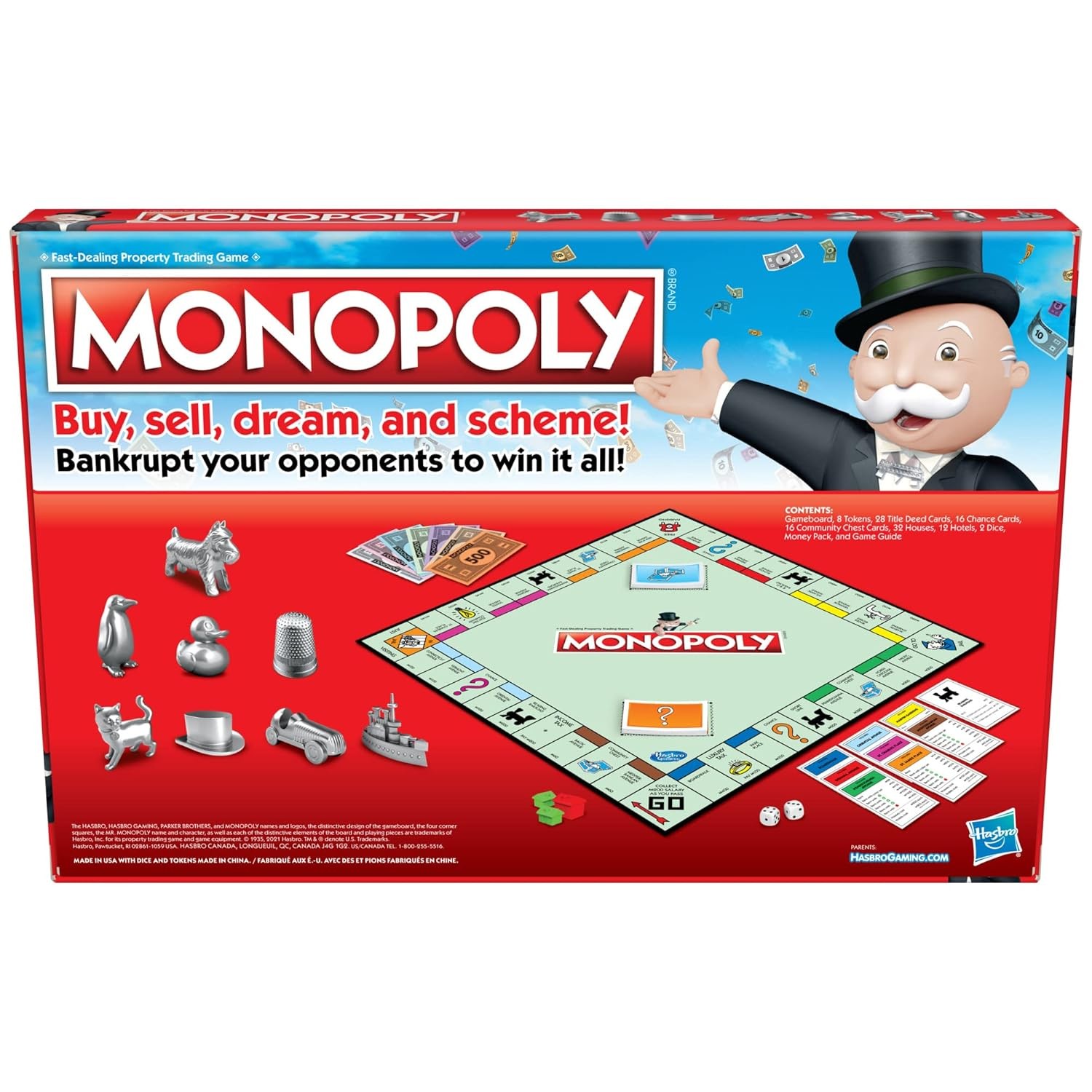 Monopoly Board Game for 2 to 6 Players Kids Ages 8 and Up Classic Family Board