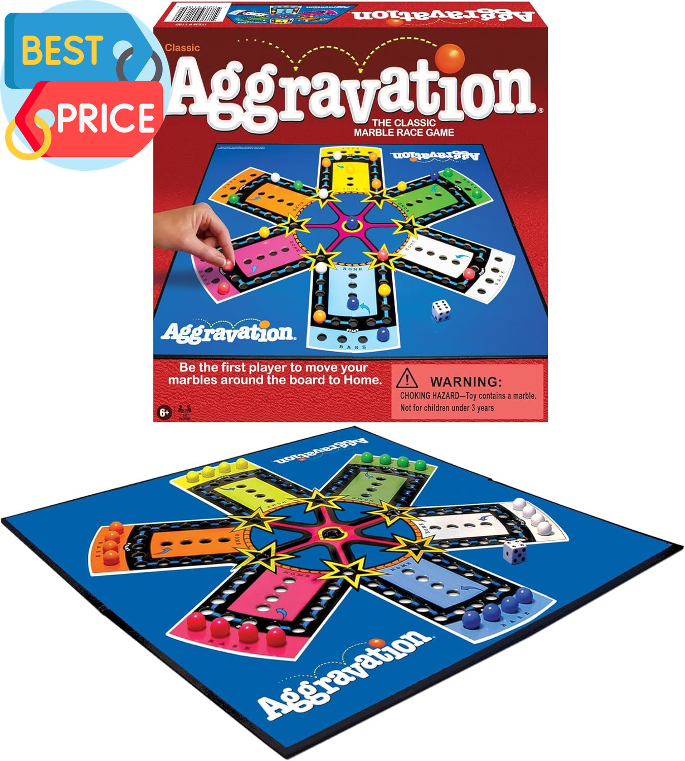 Aggravation with Retro Artwork by Games USA, the Classic Marble Race Game, Grea