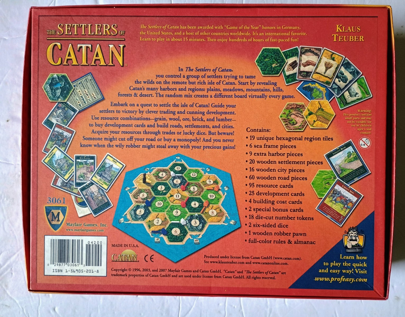 The Settlers Of Catan 3061 Mayfair Games 2007 4th Edition Board Game