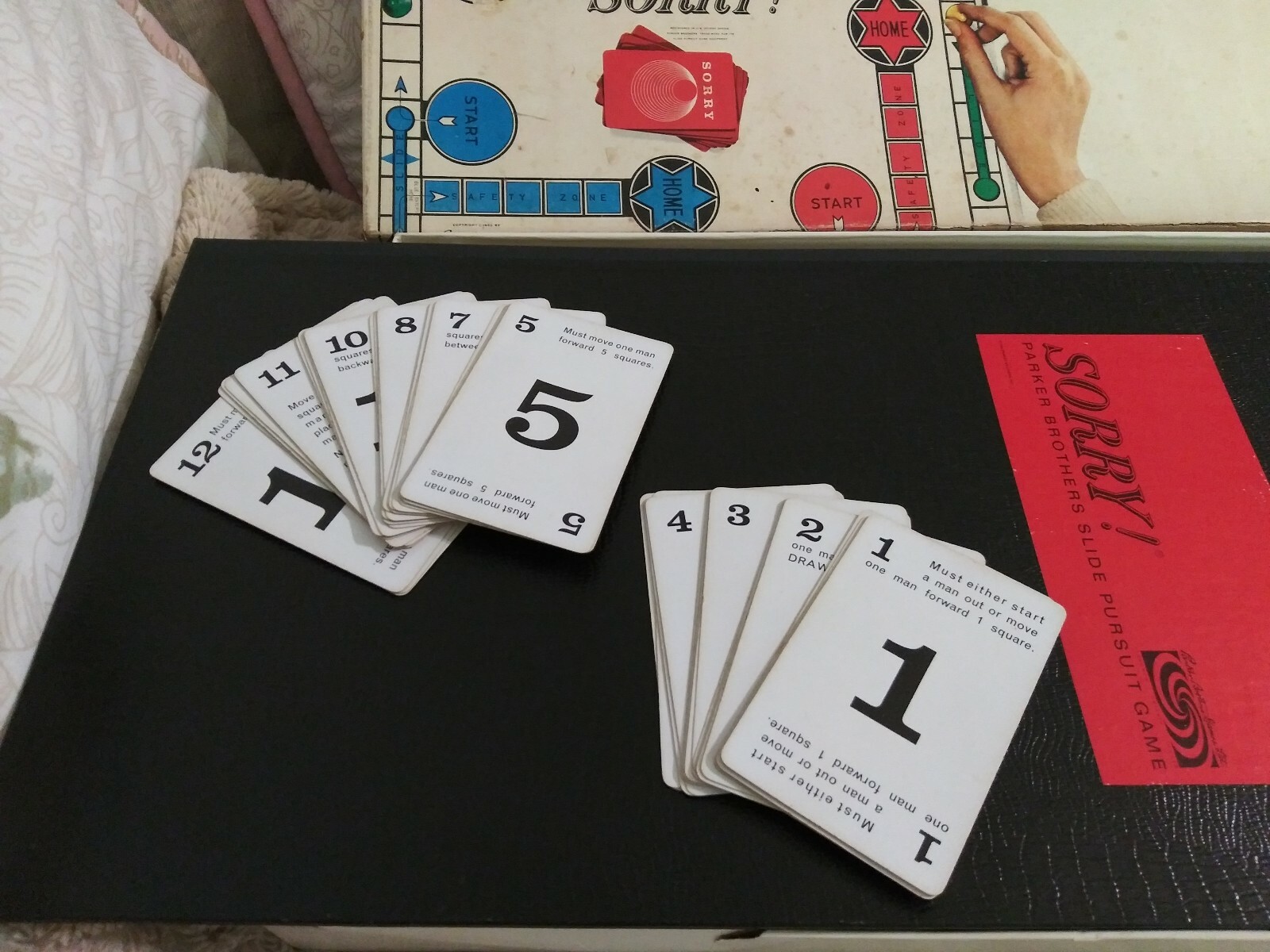 Vtge P.B. SORRY Slide Pursuit Board Game-1964 Complete Bi-lingual Inst.