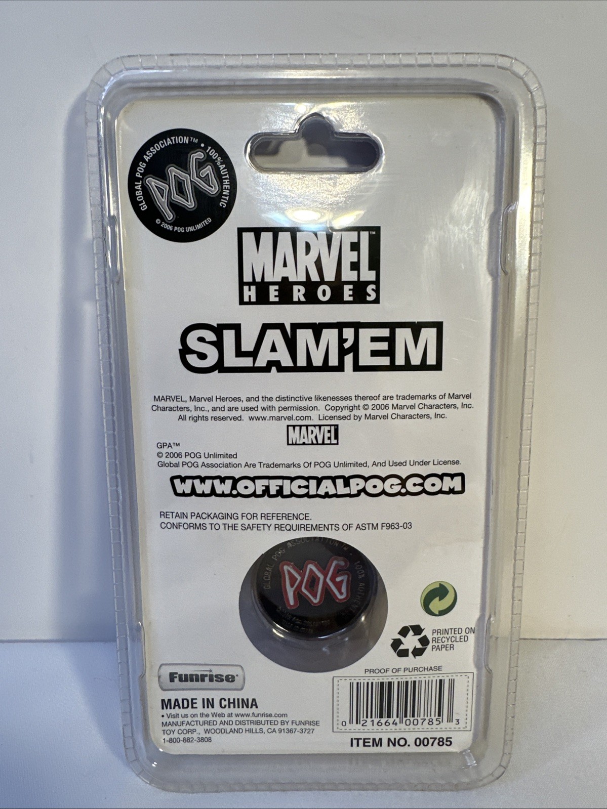 Marvel Heroes Wolverine POG Slam’em 2006 Funrise New Sealed