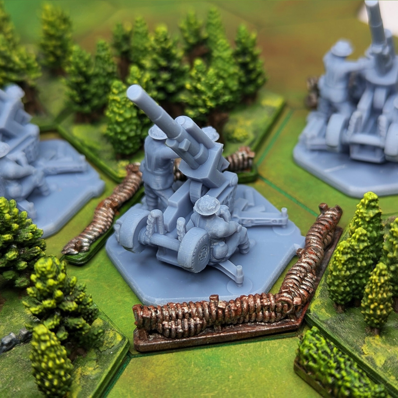 British 3.7 inch (94mm) AA Anti-Aircraft Gun & 3 man crew | 15mm, 1/72