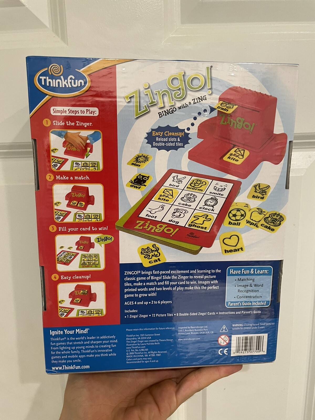 ThinkFun, Zingo 1-2-3, Ages 4 and Older, 2 to 6 Players- Brand New!