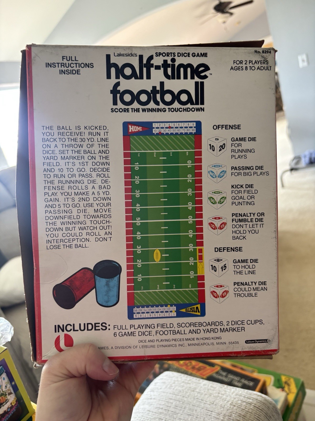 Vintage Half-Time Football Game – Lakside – Sports Dice Game