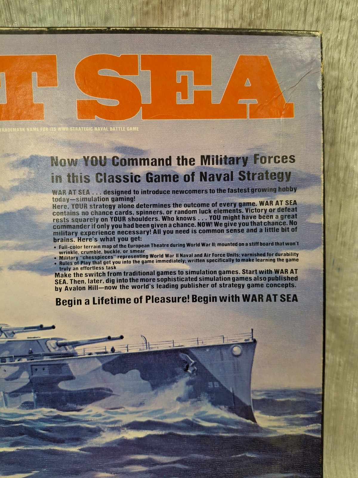 Avalon Hill War at Sea Vintage Naval Navy Battle Strategy Board Games