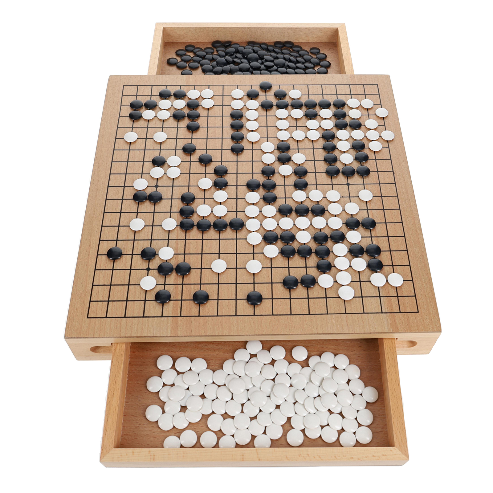 WE Games Wood GO Set with Pull Out Drawers -12 in.