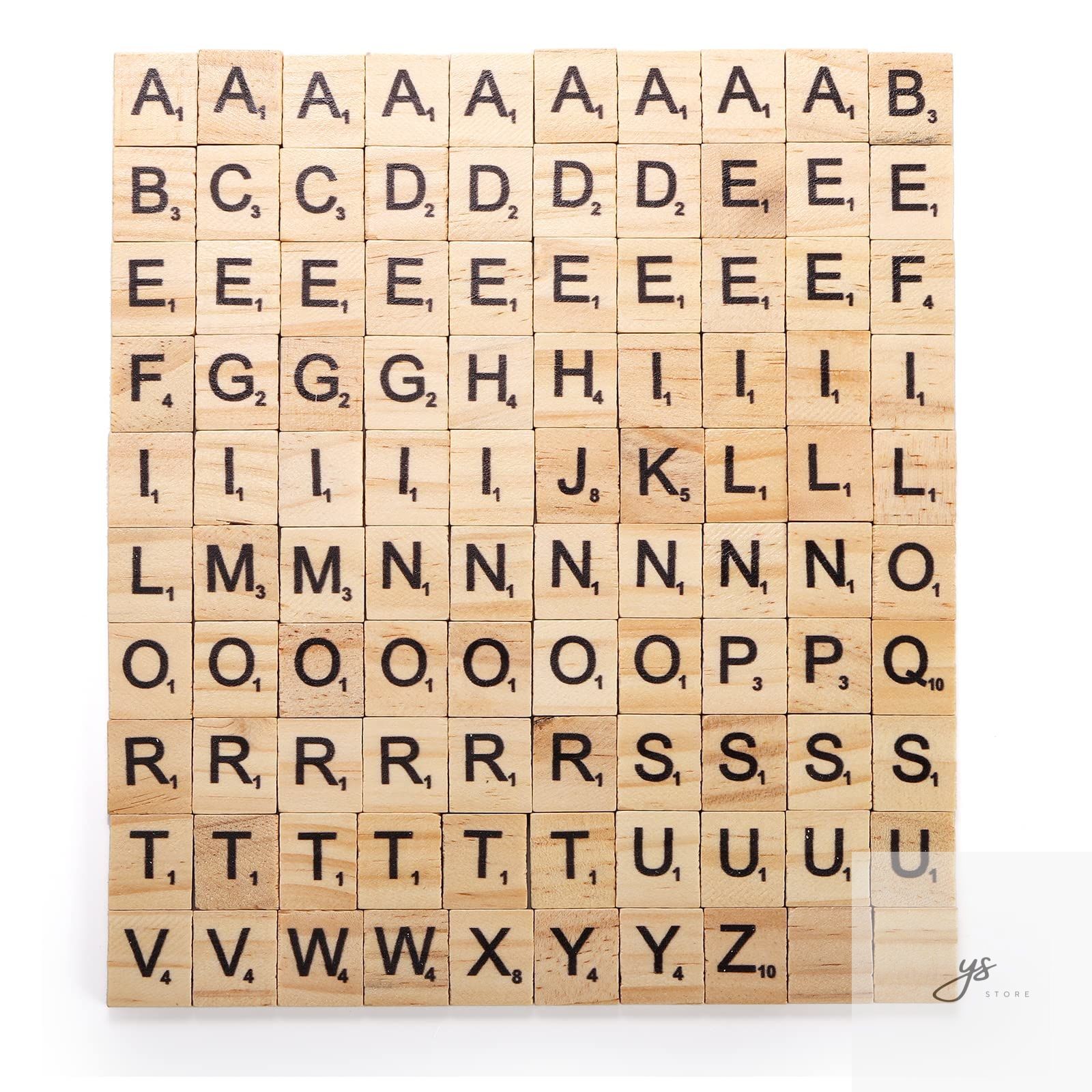 1000PCS Wood Letter Tiles A-Z Capital Letters for Crafts, Pendants Spelling Gift