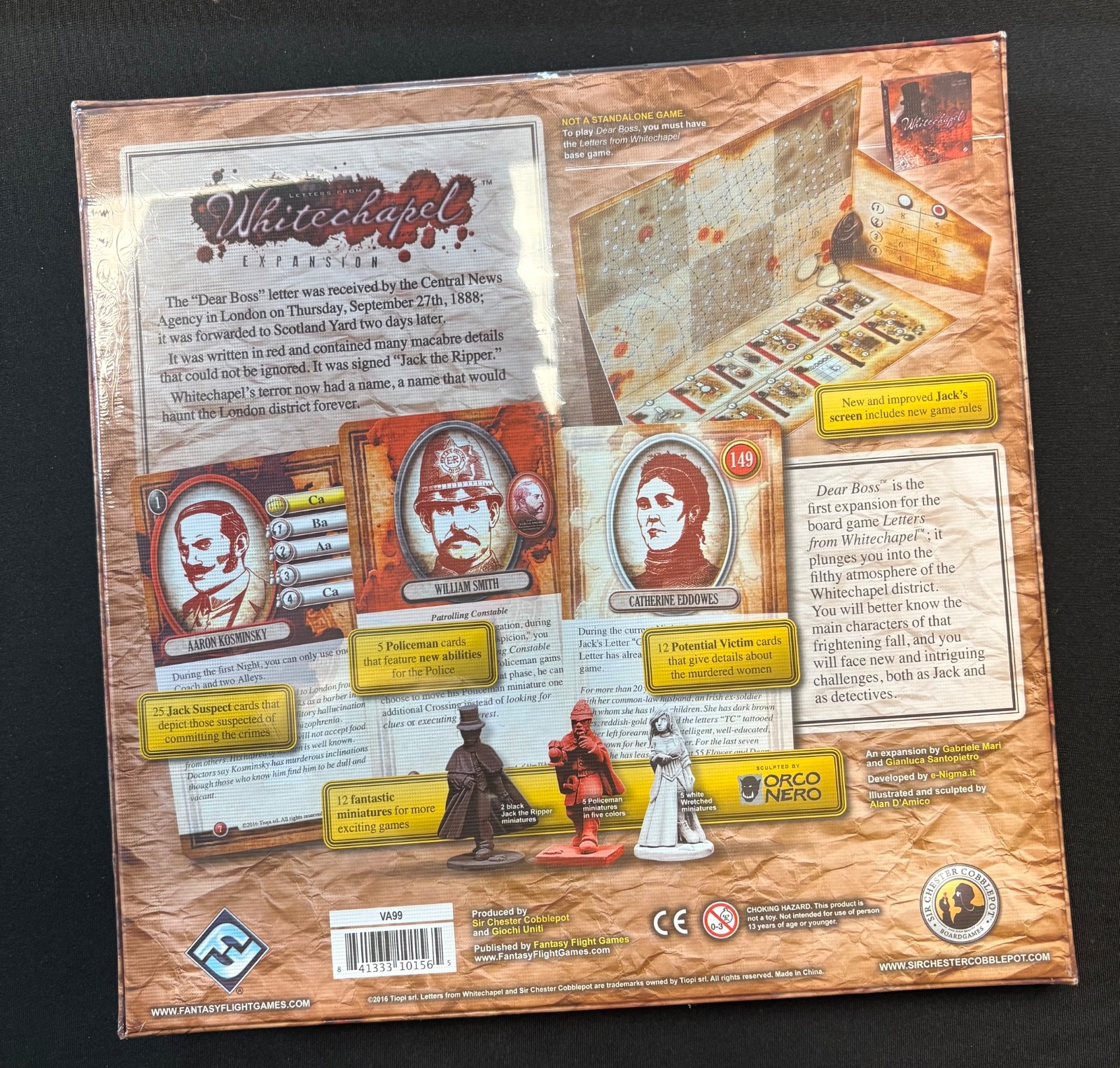 LETTERS FROM WHITECHAPEL “Dear Boss” EXPANSION Fantasy Flight Games Sealed NEW!