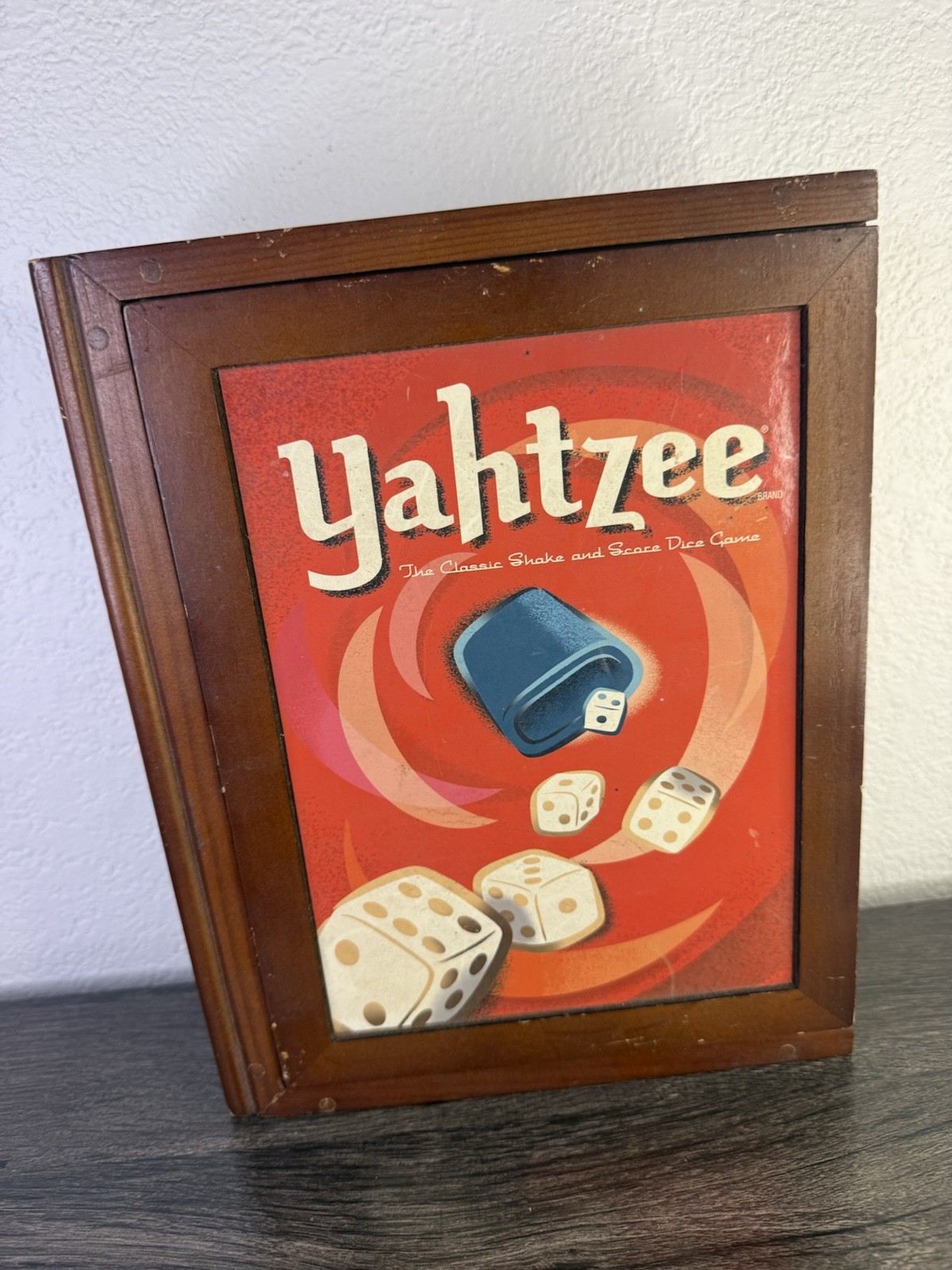 Yahtzee Bookshelf Edition Wood Box 2005 Game. Read Details.
