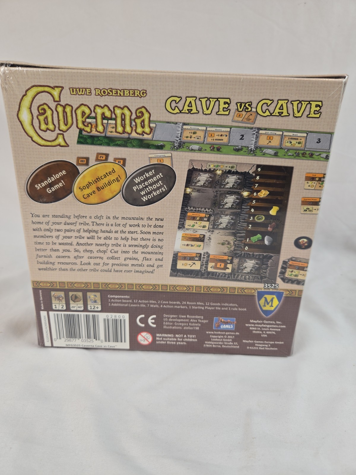 Caverna: Cave vs Cave Board Game 2-Player Uwe Rosenberg Lookout Games New sealed