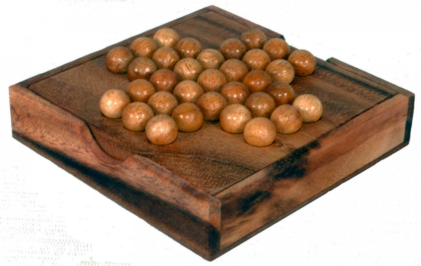 Fair Trade Thai Thailand Wooden Rainwood Solitaire Set in Wooden Box 14x14x3cm
