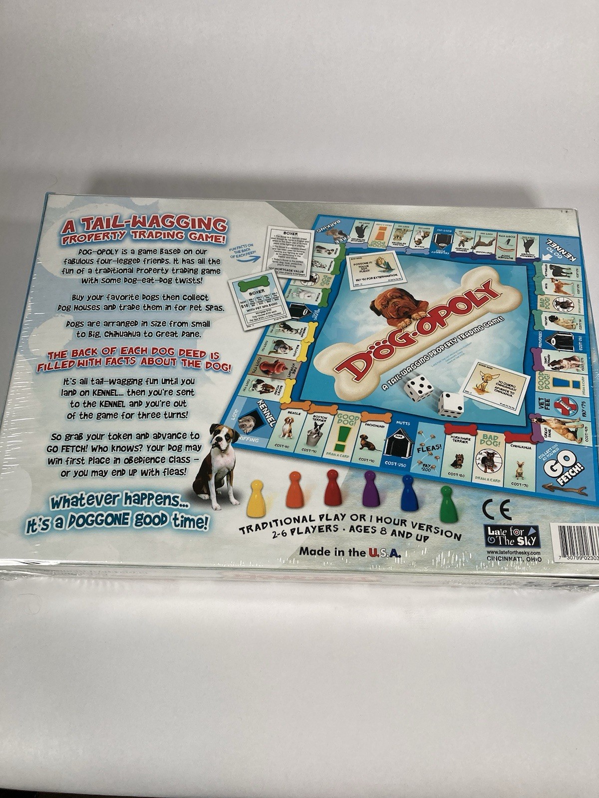 DOG-OPOLY Board Game By Late For The Sky Family Night Dog Made In USA NEW Sealed