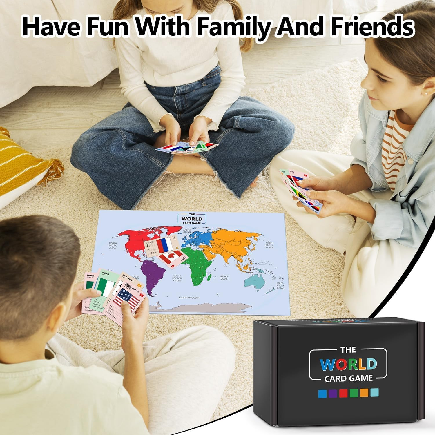 The World Card Game – World Flags Flashcards – Geography Board Game with World